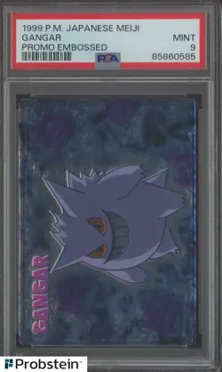 1999 Pokemon Japanese Meiji Promo Embossed Gangar Gengar PSA 9 - Image 1
