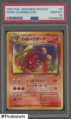 1997 Pokemon Japanese Rocket #5 Dark Charmeleon PSA 10 GEM MINT - Image 1