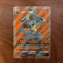 Pokemon Lucario GX Full Art Ultra Rare Holo SM-Forbidden Light 122/131 Near Mint - Image 1