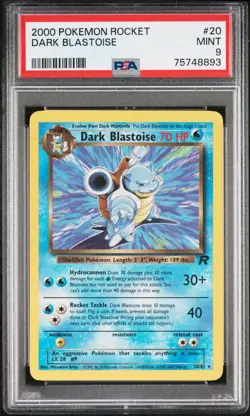 2000 POKEMON ROCKET #20 DARK BLASTOISE PSA 9 - Image 1
