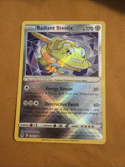 Radiant Steelix 124/196 Swsh11: Lost Origin Holo Pokemon TCG NM - Image 1