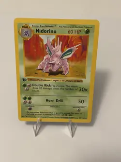Pokemon Nidorino 037/102 Base Set Shadowless 1st Edition - Lightly Played - Image 1