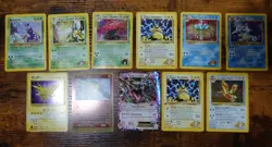 Pokemon Vintage Holo Lot of 11 Pokemon Cards Creased-HP-MP-LP - Image 1