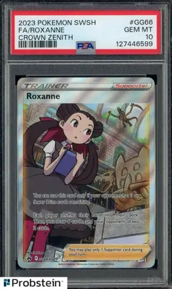 2023 Pokemon SWSH Crown Zenith #GG66 FA Roxanne PSA 10 GEM MINT - Image 1