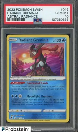 2022 Pokemon SWSH Astral Radiance #046 Radiant Greninja PSA 10 GEM MINT - Image 1