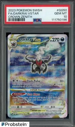 2023 Pokemon SWSH Crown Zenith #GG50 FA Darkrai VSTAR PSA 10 GEM MINT - Image 1