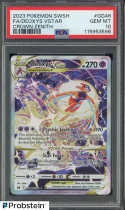 2023 Pokemon SWSH Crown Zenith #GG46 FA Deoxys VSTAR PSA 10 GEM MINT - Image 1