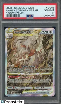2023 Pokemon SWSH Crown Zenith #GG56 FA Hisuian Zoroark VSTAR PSA 10 GEM MINT - Image 1