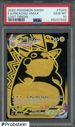 2022 Pokemon SWSH Lost Origin #TG29 FA Pikachu VMAX PSA 10 GEM MINT - Image 1
