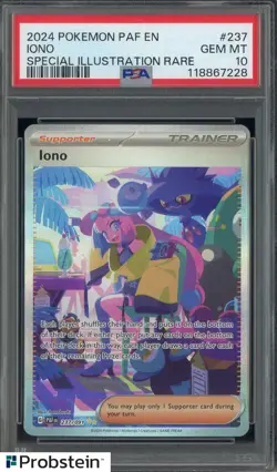 2024 Pokemon PAF EN Special Illustration Rare #237 Iono PSA 10 GEM MINT - Image 1