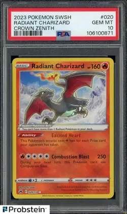2023 Pokemon SWSH Crown Zenith #020 Radiant Charizard PSA 10 GEM MINT - Image 1