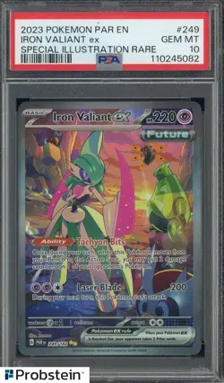 2023 Pokemon PAR EN Special Illustration Rare #249 Iron Valiant ex PSA 10 - Image 1