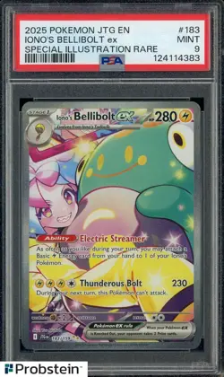 2025 Pokemon JTG EN Special Illustration Rare #183 Iono's Bellibolt ex PSA 9 - Image 1