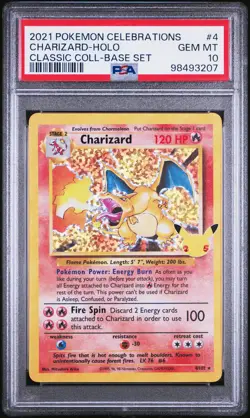 2021 POKEMON CELEBRATIONS CLASSIC COLL #4 CHARIZARD-HOLO PSA 10 - Image 1