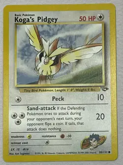 Pokemon Gym Challenge Set COMMON Koga's Pidgey 80/132 vintage Excellent - Image 1