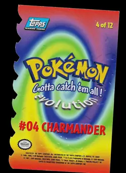 Pokemon Card - Topps Blue Logo Charmander #04 Die Cut - Image 2