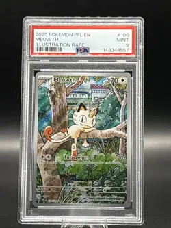 Pokemon TCG - Meowth - 106/094 - Phantasmal Flames - Illustration Rare - PSA 9 - Image 1