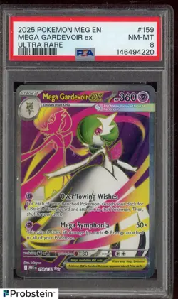 2025 Pokemon Mega Evolution Mega Gardevoir EX Ultra Rare PSA 8 #159 - Image 1
