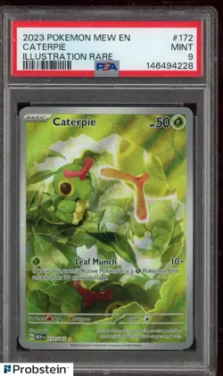 2023 Pokemon 151 Mew EN Caterpie Illustration Rare PSA 9 IR #172 - Image 1