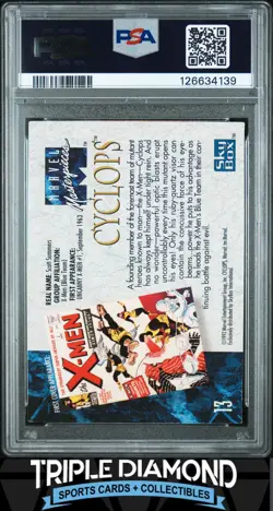 1992 Marvel Masterpieces #13 Cyclops PSA 8 NM-MT T254 - Image 2