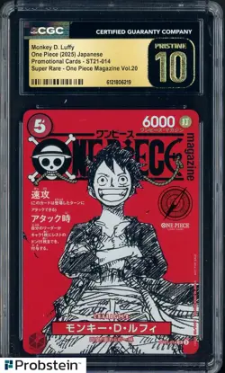2025 One Piece JPN ST21 Promo Magazine Vol.20 014 Monkey D Luffy CGC 10 PRISTINE - Image 1