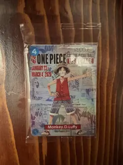One Piece Monkey.D.Luffy College Basketball US Voyage Card SEALED - Image 1