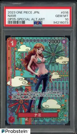 2023 One Piece Japanese OP05 #016 Nami Special Alternate Art PSA 10 GEM MINT - Image 1