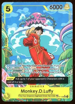 One Piece Monkey D Luffy OP07-109 Two Legends Alt Art Treasure Rare SR - Image 1