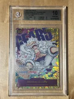ONE PIECE TCG MONKEY D LUFFY OP05-119 GEAR 5 SEC ALT ART ENGLISH BGS PRISTINE 10 - Image 1