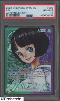 2024 One Piece OP09 EN #022 Lim Alternate Art PSA 10 GEM MINT - Image 1