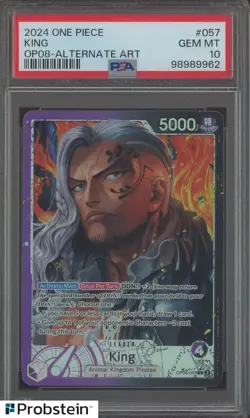 2024 One Piece OP08 #057 King Alternate Art PSA 10 GEM MINT - Image 1