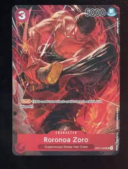 2022 One Piece OP01-Alternate Art Pre-Errata #025 Roronoa Zoro Holo Wheel - Image 1
