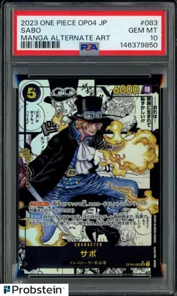 2023 One Piece OP04 Japanese Manga Alternate Art #083 Sabo PSA 10 GEM MINT - Image 1
