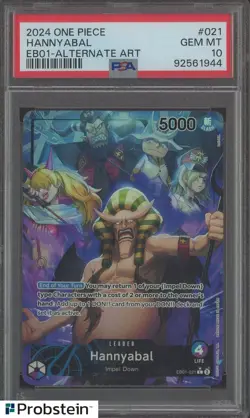 2024 One Piece EB01 #021 Hannyabal Alternate Art PSA 10 GEM MINT - Image 1