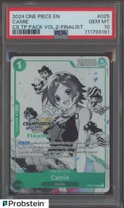 2024 One Piece EN CS TP Pack Vol.2 Finalist Camie PSA 10 GEM MINT - Image 1
