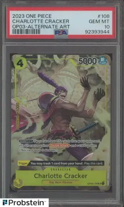 2023 One Piece OP09 #108 Charlotte Cracker Alternate Art PSA 10 GEM MINT - Image 1