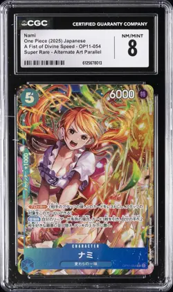 2025 ONE PIECE JAPANESE A FIST OF DIVINE SPEED ALT ART #OP11-054 NAMI CGC 8 - Image 1