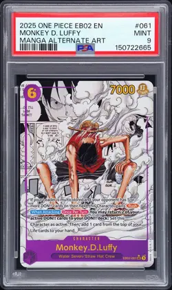 2025 ONE PIECE EB02-ANIME 25TH COLLECTION MANGA ALT ART MONKEY D. LUFFY PSA 9 - Image 1