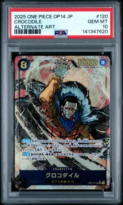 2025 ONE PIECE JPN OP14-THE AZURE SEA'S SEVEN ALTERNATE ART CROCODILE PSA 10 - Image 1