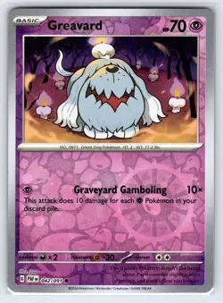 Greavard 042/091 Paldean Fates Pokemon Card Reverse Holo Cosmos Costco Promo Nm - Image 1