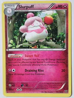 EXCLUSIVE Slurpuff 95/146 LP - Non Holo Variant XY Base Pokemon Card - Image 1