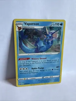 Pokemon TCG Vaporeon SWSH072 Black Star Promo Ultra Rare Holo Card - Image 1