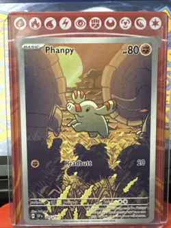 Pokemon TCG Phanpy Illustration Rare Holo Card 205/191 Sv08: Surging Sparks - Image 3