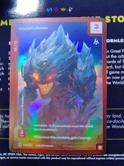 Wonders of the First Call Of The Stones Crystal Colossus Serial # 64/75 Card UNC - Image 1