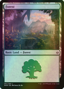 MTG Forest (262) Foil ** War of the Spark ** English (NM) - Image 1