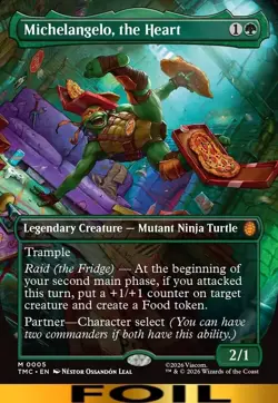Michelangelo, the Heart ** FOIL BORDERLESS ** Teenage Ninja Mutant Turtles MTG - Image 1