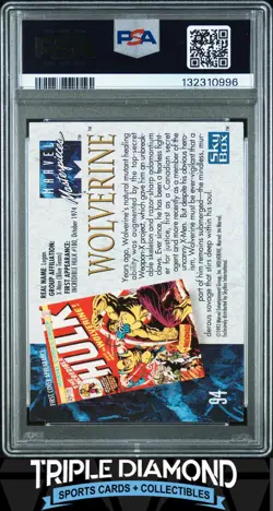 1992 Marvel Masterpieces #94 Wolverine PSA 9 Mint T248 - Image 2
