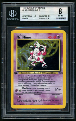 Pokemon Mr. Mime 1999 Jungle 1st Edition Holo Rare BGS 8 - Image 1