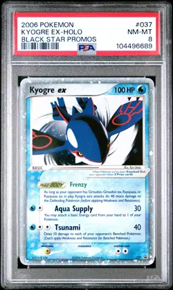 2006 POKEMON BLACK STAR PROMOS #037 KYOGRE EX-HOLO PSA 8 - Image 1