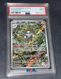 2024 Pokemon SVP Surging Sparks Magneton ETB #159 PSA Graded 9 - Image 1